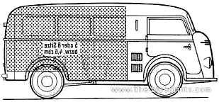 Tempo Kleinbus 670 - Разные автомобили - чертежи, габариты, рисунки автомобиля