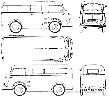 Tempo Matador 1000 Kombi (1952) - Темпо - чертежи, габариты, рисунки автомобиля
