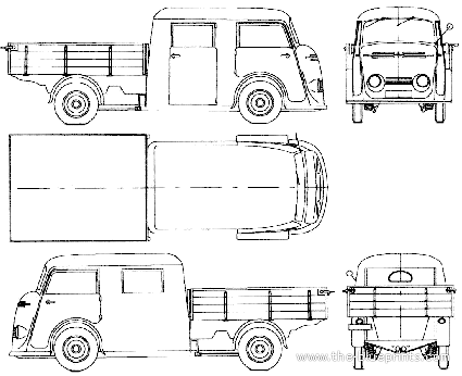 Tempo Matador 1000 Twin Cab (1952) - Темпо - чертежи, габариты, рисунки автомобиля