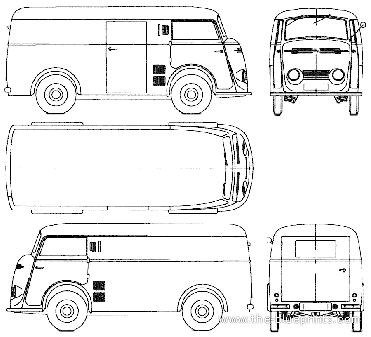 Tempo Matador 1000 Van (1952) - Темпо - чертежи, габариты, рисунки автомобиля