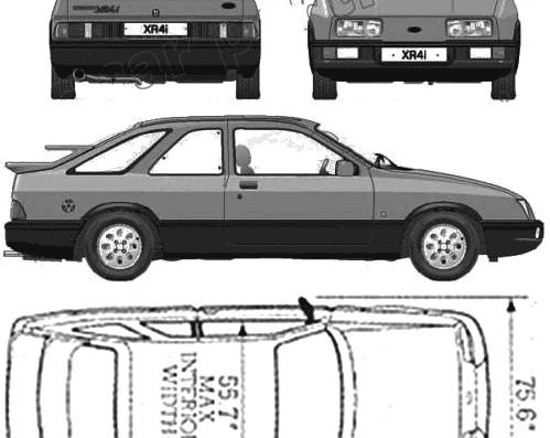 The Ford Sierra 4 Looks - Форд - чертежи, габариты, рисунки автомобиля