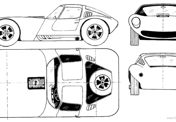 Thomas Cheetah GT - Гоночный Classics - чертежи, габариты, рисунки автомобиля