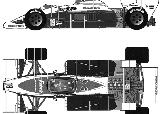 Toleman TG184 German GP - Разные автомобили - чертежи, габариты, рисунки автомобиля