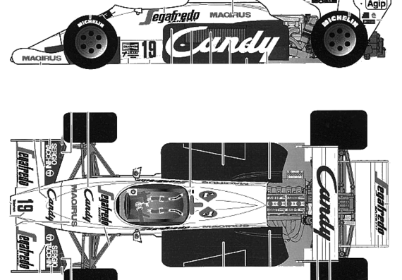 Toleman TG184 Monaco GP - Разные автомобили - чертежи, габариты, рисунки автомобиля