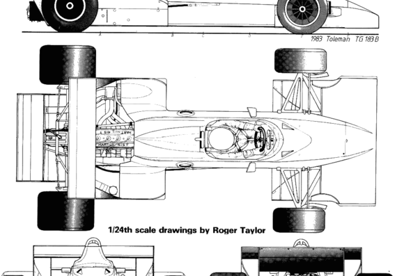 Toleman TG 183 B - Гоночный Classics - чертежи, габариты, рисунки автомобиля