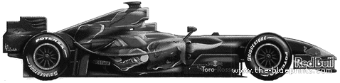 Toro Rosso Ferrari STR03 F1 GP (2008) - Разные автомобили - чертежи, габариты, рисунки автомобиля