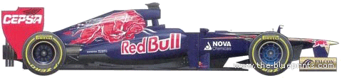 Toro Rosso Ferrari STR07 F1 GP (2012) - Various cars - drawings, dimensions, pictures of the car