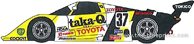 Toyota 88CV (1988) - Тойота - чертежи, габариты, рисунки автомобиля