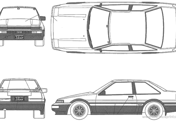 Toyota AE86 Trueno 2-Door GT Apex - Тойота - чертежи, габариты, рисунки автомобиля