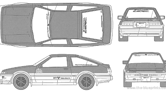 Toyota AE86 Trueno Motor Spirits Alpha - Тойота - чертежи, габариты, рисунки автомобиля