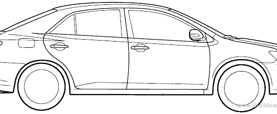 Toyota Allion (2012) - Тойота - чертежи, габариты, рисунки автомобиля