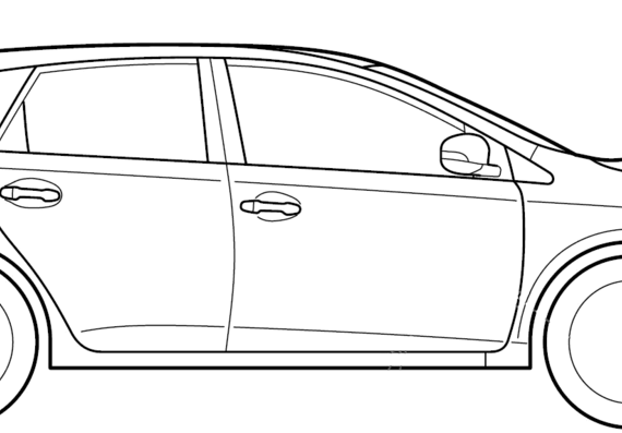 Toyota Auris (2013) - Тойота - чертежи, габариты, рисунки автомобиля
