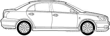 Toyota Avensis (2004) - Тойота - чертежи, габариты, рисунки автомобиля