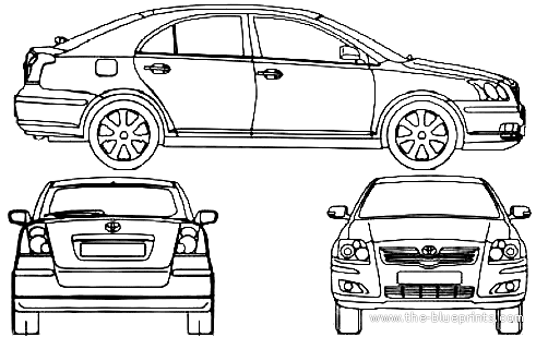 Toyota Avensis 5-Door (2007) - Тойота - чертежи, габариты, рисунки автомобиля