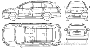 Toyota Avensis Estate (2005) - Тойота - чертежи, габариты, рисунки автомобиля