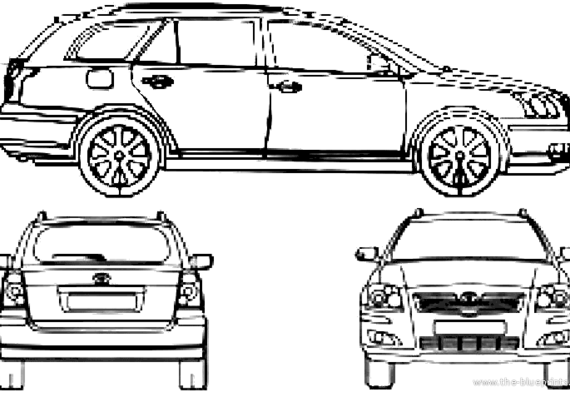 Toyota Avensis Wagon (2006) - Тойота - чертежи, габариты, рисунки автомобиля