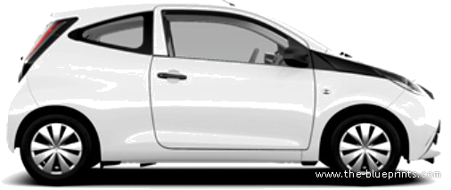 Toyota Aygo 3-Door (2014) - Тойота - чертежи, габариты, рисунки автомобиля