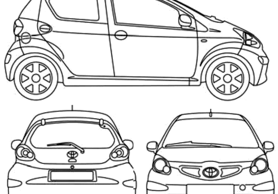 Toyota Aygo 5-Door (2006) - Тойота - чертежи, габариты, рисунки автомобиля