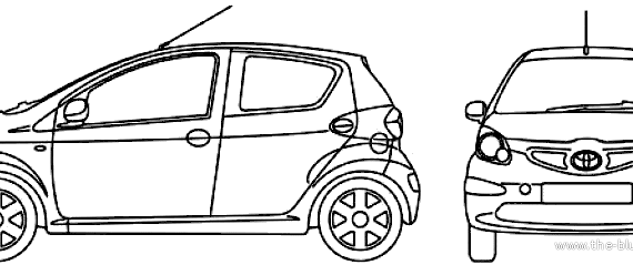 Toyota Aygo 5-Door (2007) - Тойота - чертежи, габариты, рисунки автомобиля