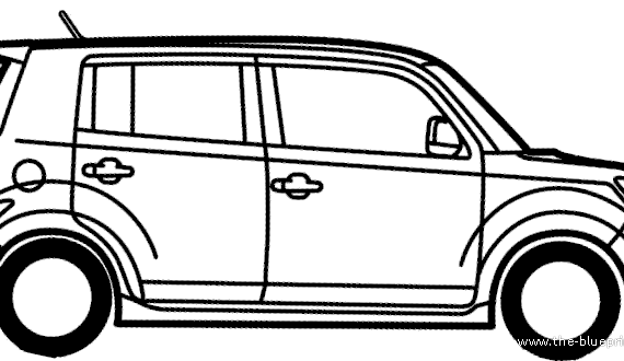 Toyota Bb (2012) - Тойота - чертежи, габариты, рисунки автомобиля