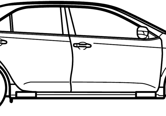 Toyota Camry (2014) - Тойота - чертежи, габариты, рисунки автомобиля