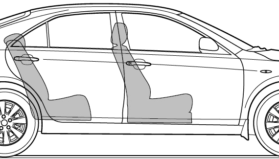 Toyota Camry 2.4 (2006) - Тойота - чертежи, габариты, рисунки автомобиля