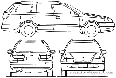 Toyota Carina E Estate (1997) - Тойота - чертежи, габариты, рисунки автомобиля
