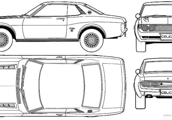 Toyota Celica 1600GT (1973) - Тойота - чертежи, габариты, рисунки автомобиля