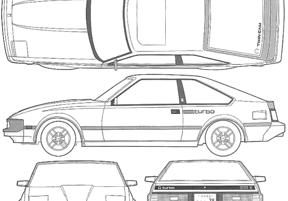Toyota Celica A60 XX Turbo (1983) - Тойота - чертежи, габариты, рисунки автомобиля