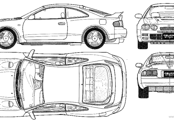 Toyota Celica GT-Four (1996) - Тойота - чертежи, габариты, рисунки автомобиля