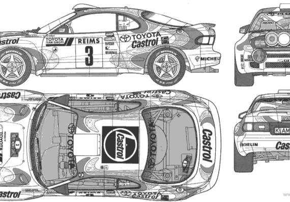 Toyota Celica GT Four - Тойота - чертежи, габариты, рисунки автомобиля
