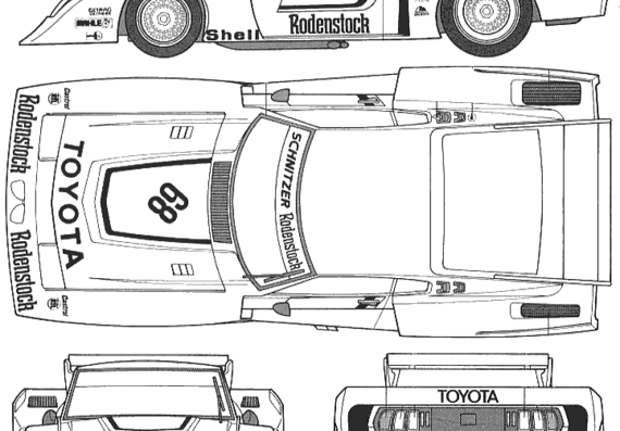 Toyota Celica LB Turbo - Тойота - чертежи, габариты, рисунки автомобиля