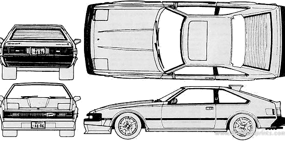 Toyota Celica Supra 2.8 GT Twin-Cam (1982) - Тойота - чертежи, габариты, рисунки автомобиля