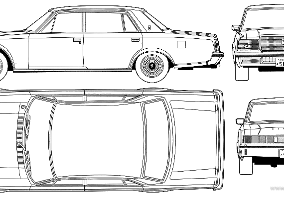 Toyota Century (2001) - Тойота - чертежи, габариты, рисунки автомобиля