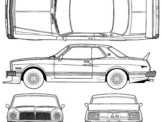 Toyota Chaser (1980) - Тойота - чертежи, габариты, рисунки автомобиля
