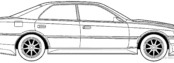 Toyota Chaser JZX100 - Тойота - чертежи, габариты, рисунки автомобиля
