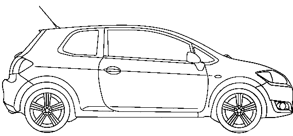 Toyota Corolia Auris 3-Door (2007) - Тойота - чертежи, габариты, рисунки автомобиля