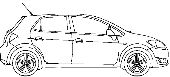 Toyota Corolia Auris 5-Door (2007) - Тойота - чертежи, габариты, рисунки автомобиля