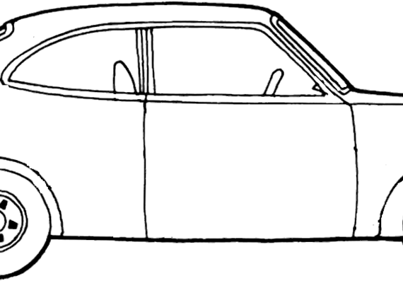 Toyota Corolla 1200 SL Coupe (1972) - Тойота - чертежи, габариты, рисунки автомобиля