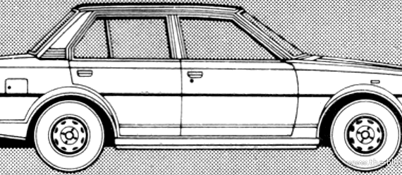 Toyota Corolla 1.3 4-Door (1981) - Тойота - чертежи, габариты, рисунки автомобиля