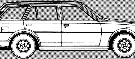 Toyota Corolla 1.3 Estate (1980) - Тойота - чертежи, габариты, рисунки автомобиля