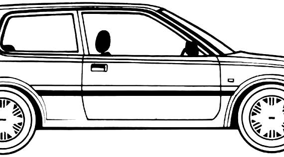 Toyota Corolla 1.3 GL 3-Door (1988) - Тойота - чертежи, габариты, рисунки автомобиля