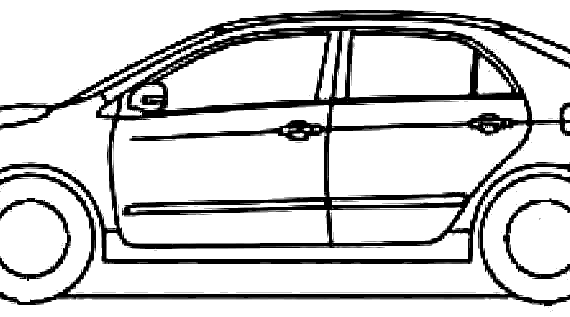 Toyota Corolla (2010) - Тойота - чертежи, габариты, рисунки автомобиля