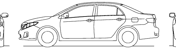 Toyota Corolla (2012) - Тойота - чертежи, габариты, рисунки автомобиля