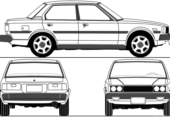 Toyota Corolla 4-Door (1979) - Тойота - чертежи, габариты, рисунки автомобиля