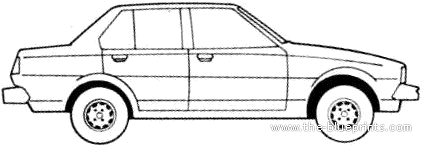 Toyota Corolla 4-Door (1981) - Тойота - чертежи, габариты, рисунки автомобиля