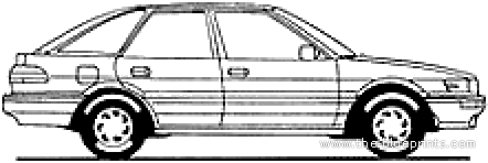 Toyota Corolla 5-Door (1991) - Тойота - чертежи, габариты, рисунки автомобиля