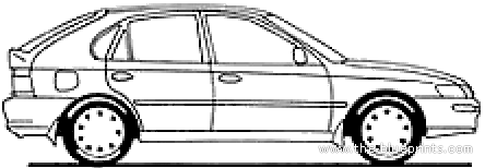 Toyota Corolla 5-Door (1993) - Тойота - чертежи, габариты, рисунки автомобиля