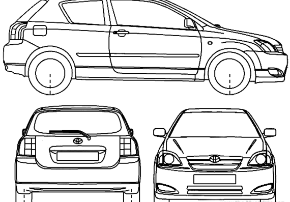 Toyota Corolla Alex 3-Door (2006) - Тойота - чертежи, габариты, рисунки автомобиля