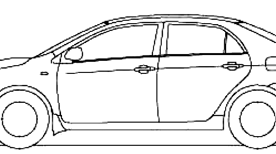 Toyota Corolla Altis (2013) - Тойота - чертежи, габариты, рисунки автомобиля